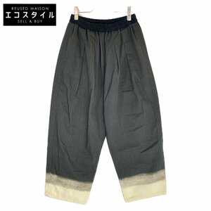 美品/国内正規 Maison Margiela メゾンマルジェラ S50KA0632 SS24 トロンプ ルイユ ピンストライプ パンツ 44 チャコールグレー メンズ