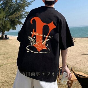 A8280☆新品メンズ Tシャツ ティーシャツ 韓国風 半袖 ラウンドネック 大きいサイズ ゆったり 夏 メンズファッション かっこいい