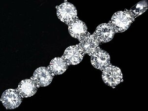 MUL12060SS【1円～】新品【RK宝石】《Diamond》豪華!! 極上ダイヤモンド 総計7.28ct!! K18WG 超高級ペンダントヘッド クロス 十字架 ダイヤ