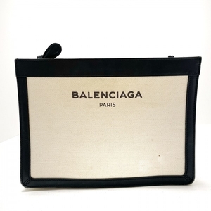 バレンシアガ BALENCIAGA ショルダーバッグ 339937 ネイビーポシェット レザー アイボリー×黒 バッグ