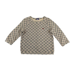 中古 バーバリーブルーレーベル BURBERRY BLUELABEL 七分袖 カットソー Tシャツ ノバチェック柄 レディース Mサイズ