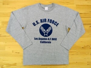 U.S. AIR FORCE 杢グレー 5.6oz 長袖Tシャツ 紺 3XL 大きいサイズ ミリタリー エアフォース アメリカ空軍