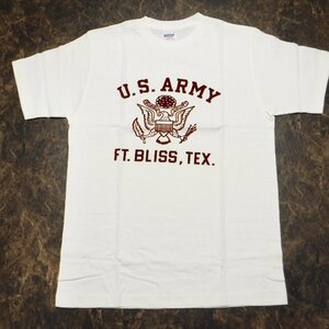 TT438 ウエアハウス × ダブルワークス 新品 U.S.ARMY ミリタリー フロッキープリント 半袖Tシャツ M(38-40) 日本製 DUBBLEWORKS WAREHOUSE