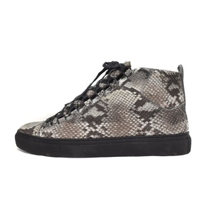 バレンシアガ BALENCIAGA Python Arena High-Top Sneakers スニーカー パイソン柄 40 グレー 412382 メンズ