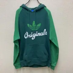 adidas パーカートレーナー　グリーン　Sサイズ