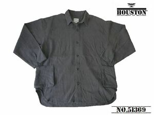 【送料無料 41%OFF】HOUSTON ヒューストン コットンリネン ワイドシャツジャケット NO.51369 CHARCOAL_Lサイズ