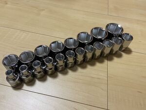 スナップオン snap-on ブルーポイント　シャローソケットセット　1/2 6ポイント　8mm〜32mm フルセット