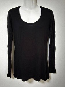 jjyk4-1099 UNDER BAR moussy アンダーバー マウジー カットソー Tシャツ トップス 長袖 黒 ブラック 2