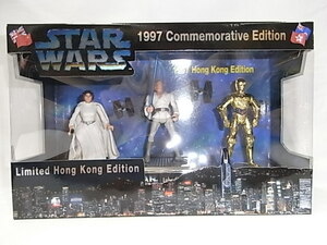 絶版品!!当時物!!未開封美品!! STAR WARS 1997 Limited Hong Kong Edition　スターウォーズ 香港返還記念バージョン レイア ルーク C-3PO