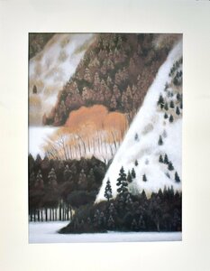 文化勲章受章日本画作家　　東山魁夷　　複製画　「雪月花　雪の山郷」額付き【正光画廊・5000点出品中！お好みの作品が見つかります