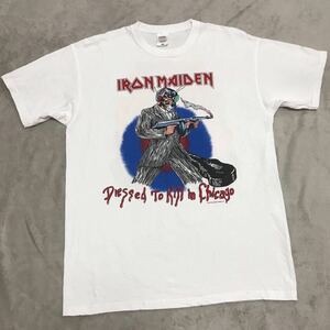 Iron Maiden アイアンメイデン　メタル　バンドT シャツ 古着 半袖Tシャツ 白 Ｌサイズ フルーツオブザルーム