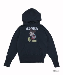 【TMT×Disney ディズニー】スウェットパーカL 日本製 限定コラボモデル 「ALOHA ミッキーマウス」プリント入り 人気アイテム