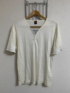 ［TAKEO KIKUCH］タケオキクチ　ヘンリーネックTシャツ 半袖　ベージュ系　4サイズ　Y1156
