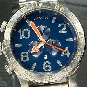 美品 NIXON ニクソン 腕時計 クオーツ THE 51-30 CHRONO NAVY A083-307 ネイビー ラウンド アナログ クロノグラフ メンズ 電池交換済み