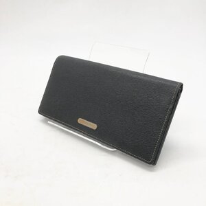 ◎N190 Burberry バーバリー 長財布 黒 ノバチェック レザー 定期入れ パスケース 小銭入れ付き カードケース 二つ折り(ma)