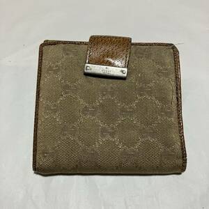 【GUCCI / グッチ】 二つ折り財布（小銭入れあり） / 115090 / レザー / キャンバス