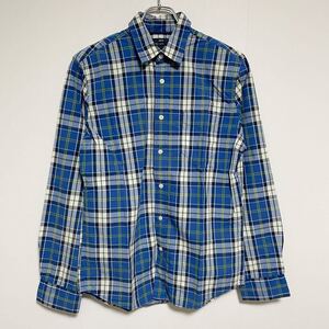 GAP ギャップ スリムフィット メンズ 長袖チェックシャツ Sサイズ ブルー系 薄手