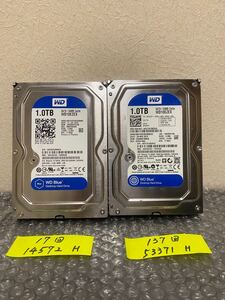 Western Digital HDD 1TB×2個 計2TB SATA 3.5インチ ハードディスク WD Blue 正常判定