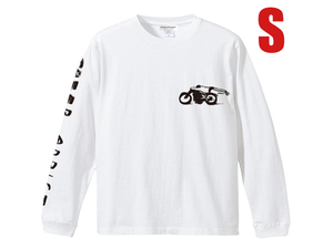 SPEED ADDICT 手書き風 L/S T-shirt WHITE S/白長袖tシャツロンteeドラッグレースnascarマン島ttレースmotogpトライアンフノートンmv agsta