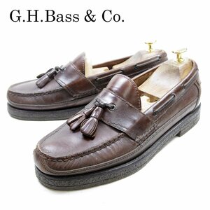 8 1/2D表記 26.5cm相当 GH.BASS＆Co バス＆コー タッセル ローファー レザー 革靴 ドレス ブラウン/24.1.18/U9990