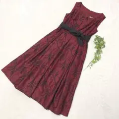 【美品】Sybilla シビラ　ノースリーワンピース　ドレス　ボルドー　M