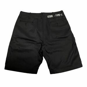 定価27500円【美中古】SEQUEL SQ-22SS-SP-03 SHORT PANTS (TYPE-S)テープ付き BLACK size:L ショートパンツ シークエル TypeF ダメージ加工