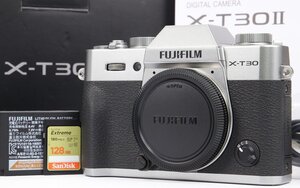 【 新品同様 | シャッター数 わずか35回 】 FUJIFILM X-T30 II ボディ シルバー 【 ほぼ未使用のお品 | SDカード 128GB V30 追加付属 】