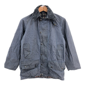 80年代 イングランド製 Barbour バブアー BEAUFORT ビューフォート オイルドジャケット ネイビー (メンズ C34/86CM) 中古 古着 R6327