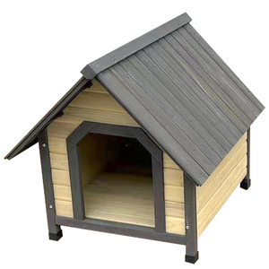 木製犬小屋 中型犬 幅59×奥行70×高67cm [YKW-600] 防水 ドッグハウス 屋内 屋外 天然木 アジャスター付き