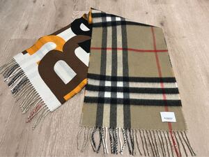 BURBERRY　バーバリー　マフラー　カシミア100％　未使用に近い リバーシブル　　送料無料!!!