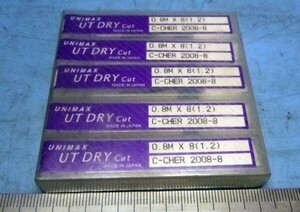 E491 エンドミル セット UNIMAX 0.8M×8 UTコート 2枚刃 深リブ スクエア 5本セット 置古し未使用品！