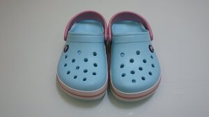 D732-567967 展示品 クロックス crocs クロックバンド サンダル ミントxピンク 子供 キッズ J2 JP/20㎝