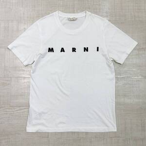 21ss 2021 MARNI マルニ オーガニック ジャージー ロゴ ビッグサイズ Tシャツ LOGO TEE HUMU0198PO WHITE ホワイト 系 サイズ 50 609