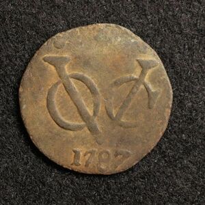 KM#131/オランダ領東インド VOC DUIT銅貨（1787）レアな西フリースラント・ミント！[E1145] コイン,蘭印,インドネシア