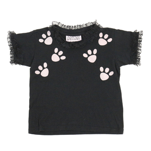 MIMI WADE Baby T-Shirt レース装飾フロッキープリントベビーTシャツ XS ミミウェイド