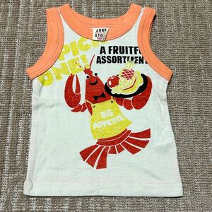 □JUNK STORE ジャンクストア タンクトップ 80サイズ 男の子用 J310075 ザリガニ トップス ランニングTシャツ ノースリーブ ベビー服