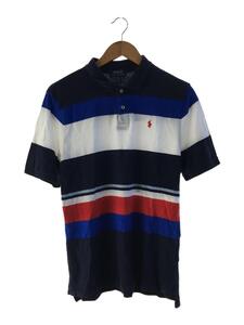 POLO RALPH LAUREN◆ポロシャツ/XL/コットン/BLK/ストライプ