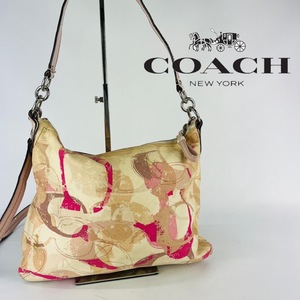 【残り1点】COACHコーチ　シグネチャー　ショルダーバッグ　2way バイカラー