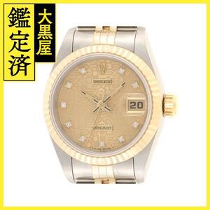 W番　ROLEX　ロレックス　デイトジャスト　69173G　YG/SS　10PD文字盤　女性用自動巻時計【473】