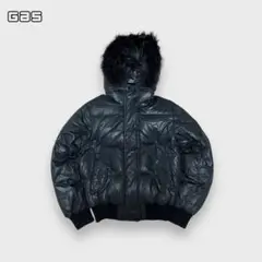 00s GAS check pattern fur down jacket