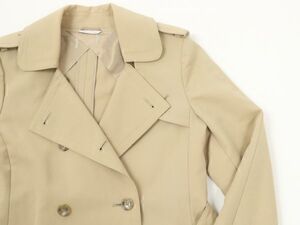 中古★Max Mara マックスマーラ★トレンチコート★ベージュ薄茶【本物保証】管理職★プレシャス LEE VERY仕事にもカジュアルにも★ダブスタ