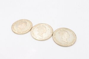 【行董】銀貨 3枚まとめ 20ドル銀貨 英領ヴァージン諸島 プルーフ銀貨 1985年 カリブ海の秘宝 ティーポット エリザベス2世 AZ037ABY56