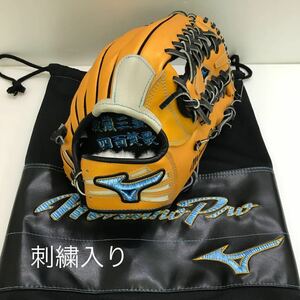 G-1485 ミズノ mizuno ミズノプロ オーダー 軟式 内野手用 グローブ グラブ HAGA 野球 中古品 刺繍入り