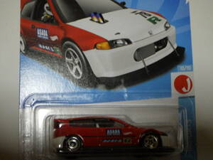 HOTWHEELSホットウィール『HW J-IMPORTS 1/64 HONDA CIVIC CUSTOM 赤×白 ホンダシビック ミニカー』