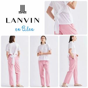 LANVIN en Bleu ランバンオンブルー バックウエストリボンTシャツ　日本製　半袖　白T ホワイト