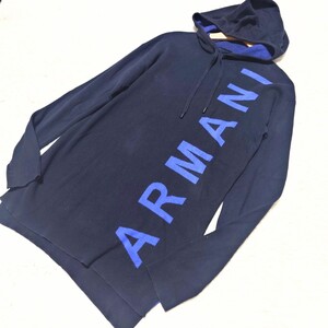 【1円〜】アルマーニエクスチェンジ ARMANI EXCHANGE ビッグロゴパーカー 両面ロゴ ニットパーカー M〜Lサイズ