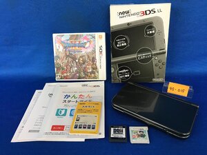 ★４５―０１５★ゲーム機　任天堂 NEWニンテンドー3DS LL RED-001 メタリックブラック 初期化済 動作確認済 3D難有 箱付 ソフト付[60]