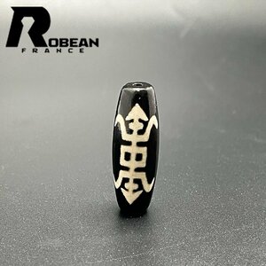 絶賛 EU製 定価5万円★ROBEAN・チベット老玉髄・天珠★パワーストーン アクセサリー 天然石 瑪瑙 金運 お守り 約37.3*13.4mm 1004T007