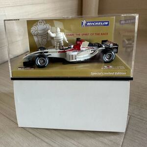 【A0203-9】未使用中古品『ミニチャンプス Michelin Collection T.SATO B・A・R ホンダ006 佐藤琢磨 #10 1/43』レーシングカー ミニカー