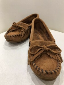 ■【YS-1】 ミネトンカ モカシン ローヒール パンプス ■ 茶系 23,5cm 5,5 Minnetonka 【東京発 手渡し可能】K■